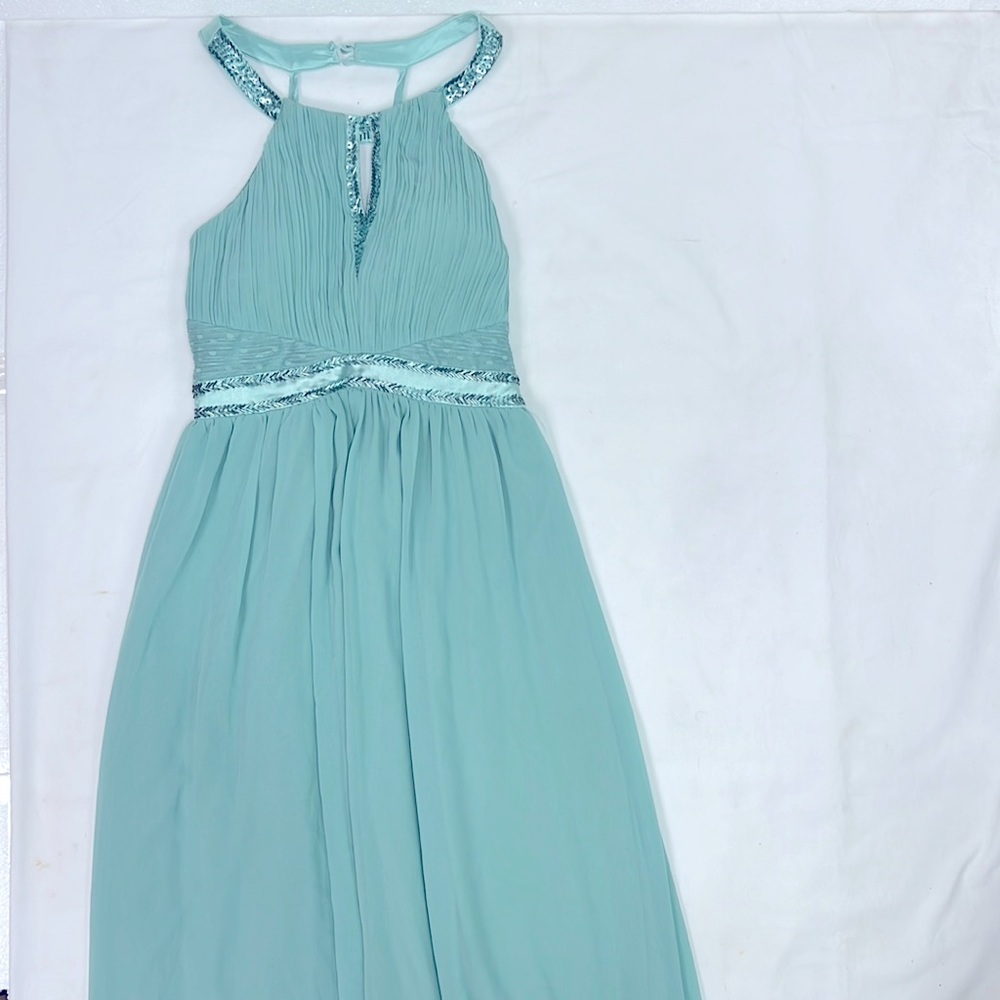 #0999 Love Point Mint Green Evening Dress | Size: M